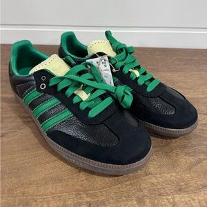 adidas gazelle silver green womens Adidas x Wales Bonner Nylon Samba Shoes  Extra Butter